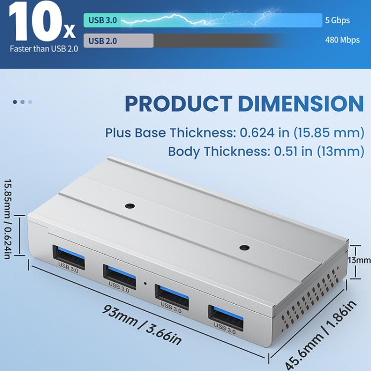 HST-4A-U3 4 in 1 USB 3.0 Detachable Magnetic Docking Station, HST-4A-U3