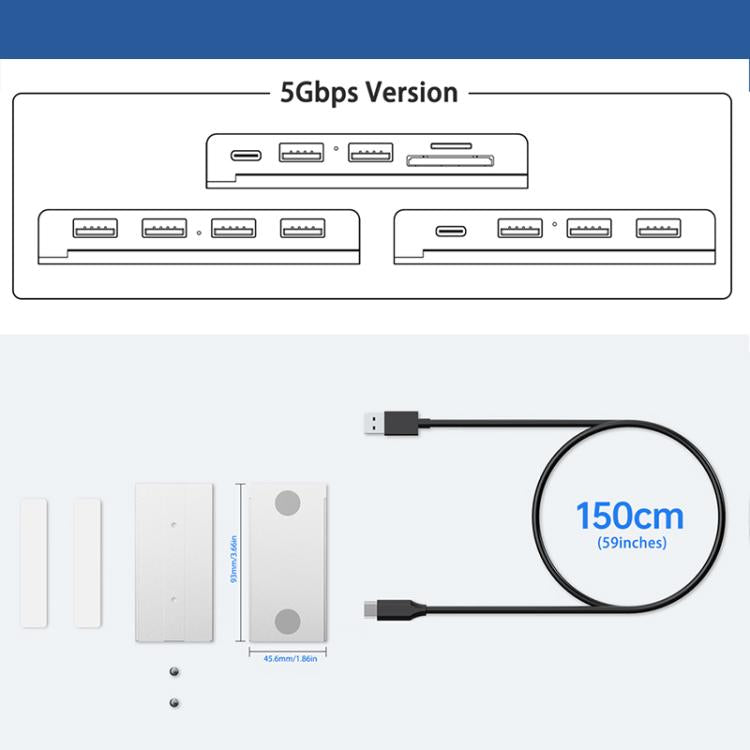 HST-4C 4 in 1 USB 3.2 10Gbps Detachable Magnetic Docking Station, HST-4C