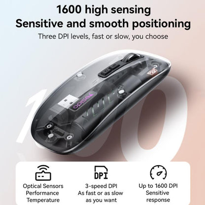 Yesido KB29 Transparent Bluetooth Dual Mode Wireless Mouse, KB29 (White), KB29 (Black)