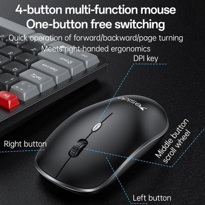 Yesido KB43 2.4G Wireless Keyboard Mouse Set, Arabic Version, English Version