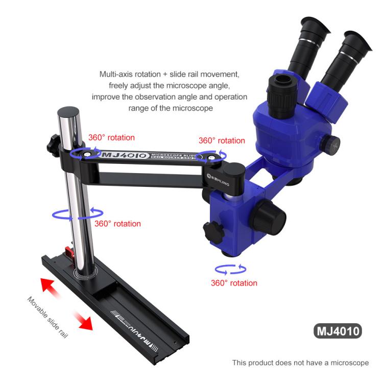 Mijing MJ4010 32mm 360 Universal Metal Swing Arm Liftable Fixed Stand with Slide Rails, Mijing MJ4010