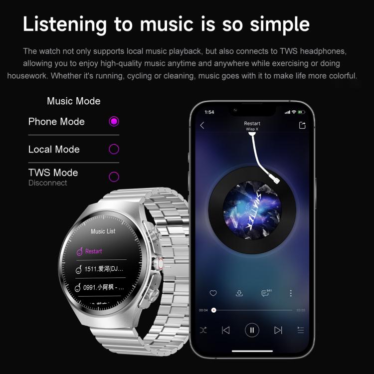 F39 1.43 inch AMOLED Screen 2 in 1 Bluetooth Earphone Smart Watch, Support Bluetooth Call / NFC
