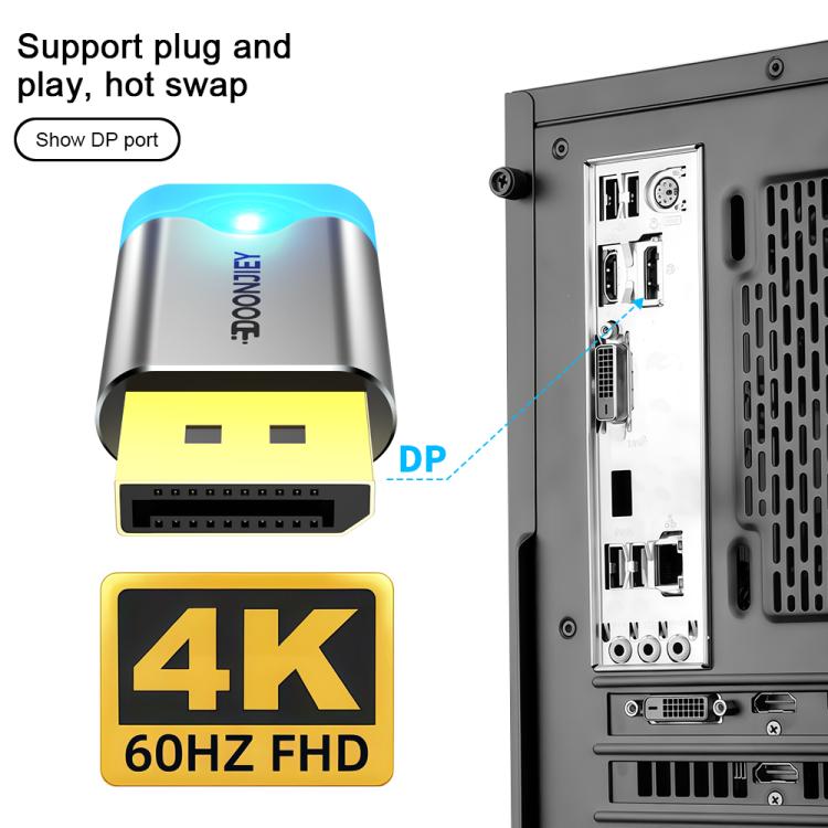 DOONJIEY DisplayPort Interface Graphics Card Spoofer Display Emulator Virtual Monitor with Indicator Light, DisplayPort Interface