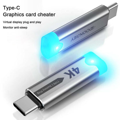 DOONJIEY USB-C / Type-C Interface Graphics Card Spoofer Virtual Monitor with Indicator Light, Type-C Interface