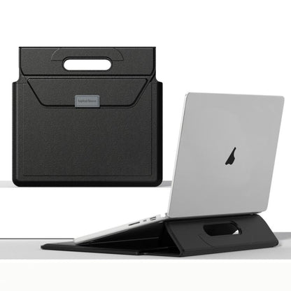 Handle Portable Laptop Briefcase PU Leather Laptop Sleeve with Foldable Stand, For 13 / 14 inch, For 15 / 16.1 inch