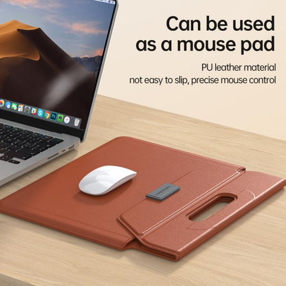 Handle Portable Laptop Briefcase PU Leather Laptop Sleeve with Foldable Stand, For 13 / 14 inch, For 15 / 16.1 inch