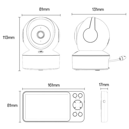 Yesido KM28 5 inch LCD Screen 2.4G WiFi Baby Monitor Care Camera, Plug: UK Plug, KM28