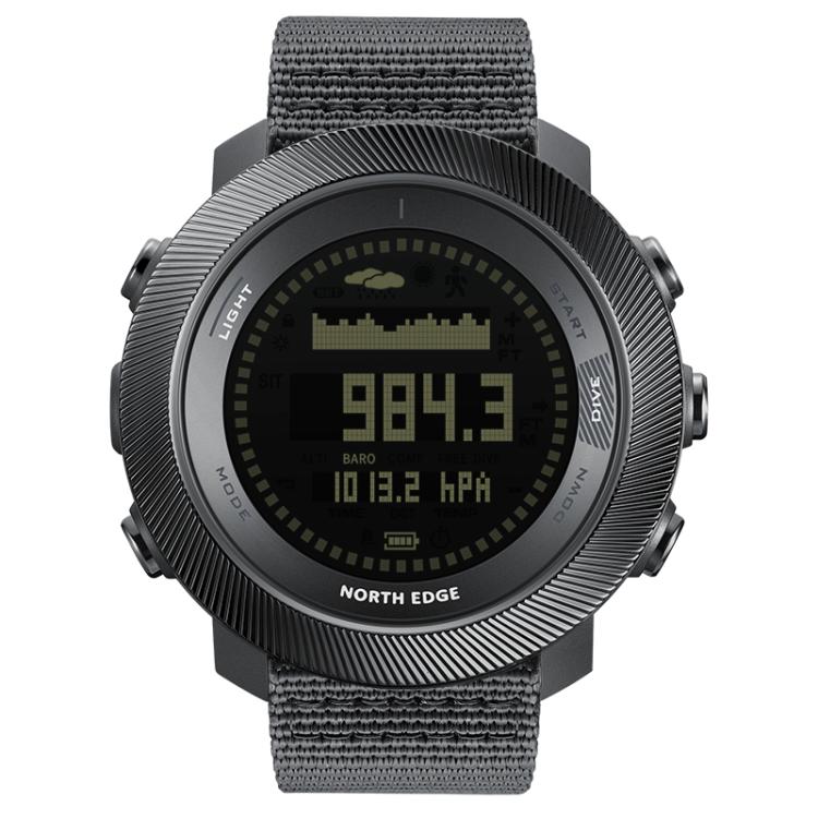 NORTH EDGE APACHE-D Outdoor Waterproof Men Multi-Function Nylon Strap Smart Sports Watch