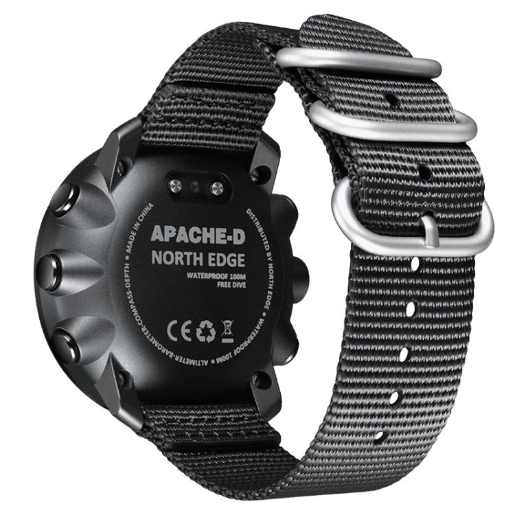 NORTH EDGE APACHE-D Outdoor Waterproof Men Multi-Function Nylon Strap Smart Sports Watch