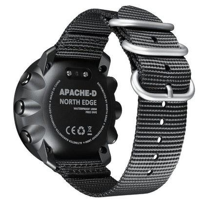 NORTH EDGE APACHE-D Outdoor Waterproof Men Multi-Function Nylon Strap Smart Sports Watch