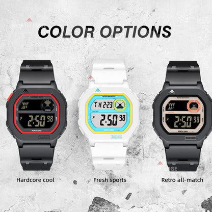 NORTH EDGE X1 Outdoor Single Display Square Waterproof Luminous Electronic Watch