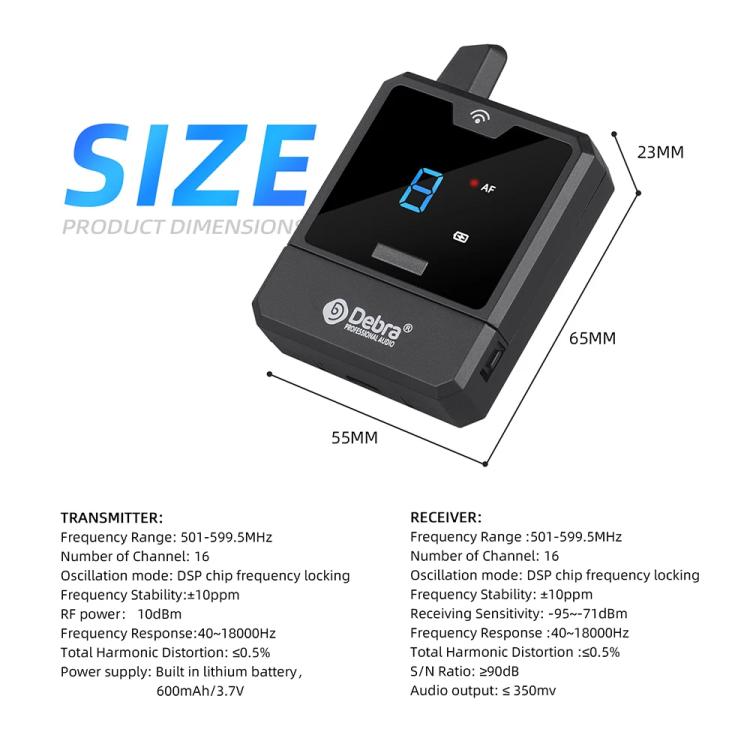 DEBRA ER-mini Portable Wireless Monitor System Transmitter & Receiver, ER-mini
