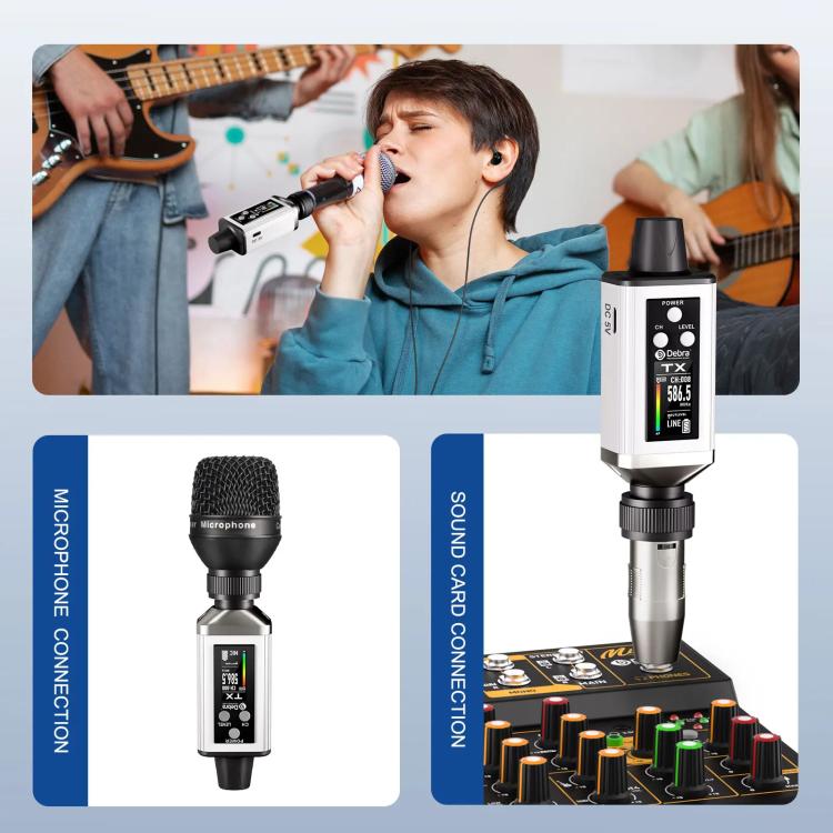 DEBRA EMX-1 XLR Adapter Portable Wireless Monitor System Transmitter & Receiver, TX & RX