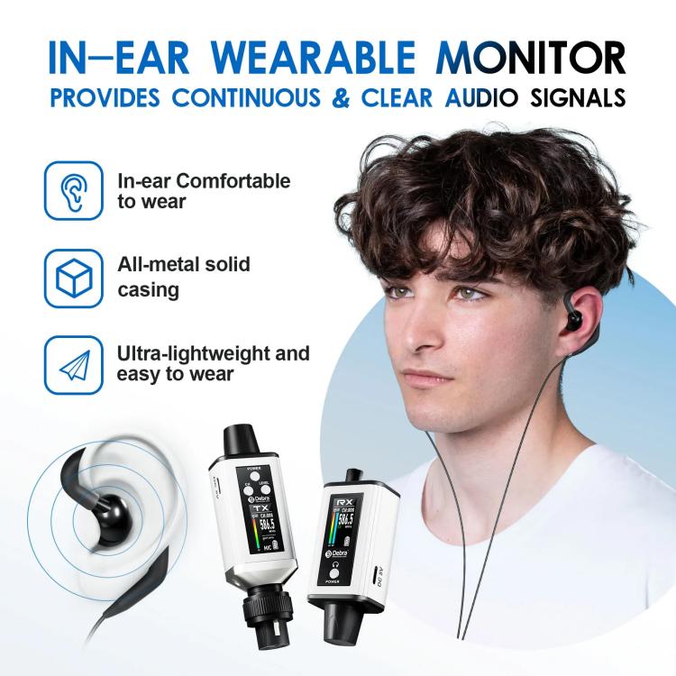 DEBRA EMX-1 XLR Adapter Portable Wireless Monitor System Transmitter & Receiver, TX & RX