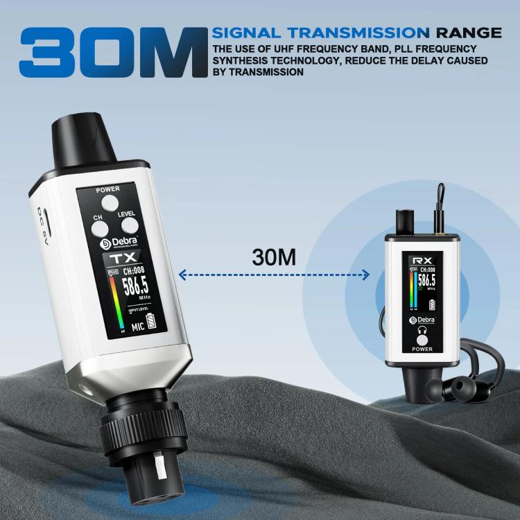 DEBRA EMX-1 XLR Adapter Portable Wireless Monitor System Transmitter & Receiver, TX & RX