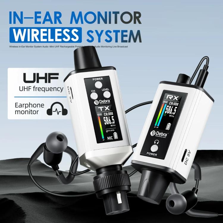 DEBRA EMX-1 Portable Wireless Monitor System Receiver + Earphones, RX & Earphones