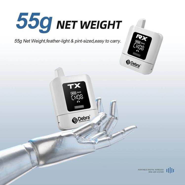 DEBRA ST-mini 2.4G Stereo Wireless Monitor System Receiver + Earphones, RX & Earphones