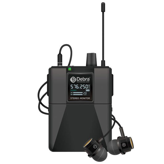 DEBRA ST-102 Wireless Audio Monitor System Receiver + Earphones, RX + Earphones