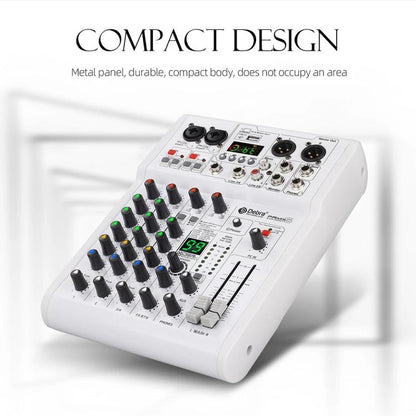 DEBRA PRMX-6 4-Channels Audio Mixer DSP Reverb for Live Recording, PRMX-6