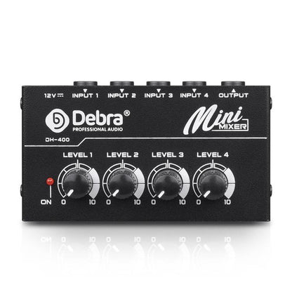 DEBRA M094 4-Channels Audio Mixer Musical Instrument Live Streaming Reverb, US Plug, EU Plug, AU Plug, UK Plug