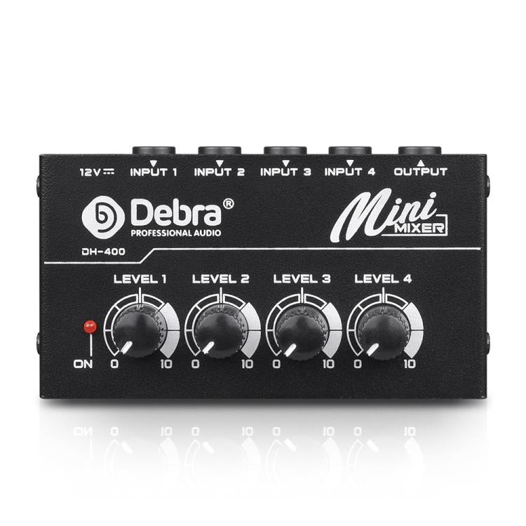 DEBRA M094 4-Channels Audio Mixer Musical Instrument Live Streaming Reverb, US Plug, EU Plug, AU Plug, UK Plug
