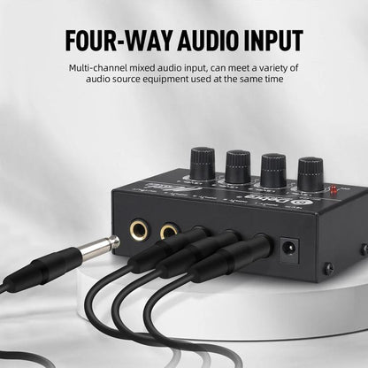 DEBRA M094 4-Channels Audio Mixer Musical Instrument Live Streaming Reverb, US Plug, EU Plug, AU Plug, UK Plug
