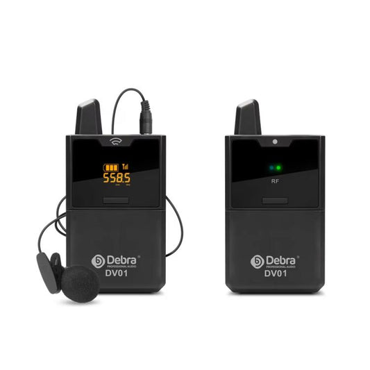 DEBRA DV-01 Wireless Lavalier Microphone TX & RX Outdoor Interview Live Broadcast, DV-01