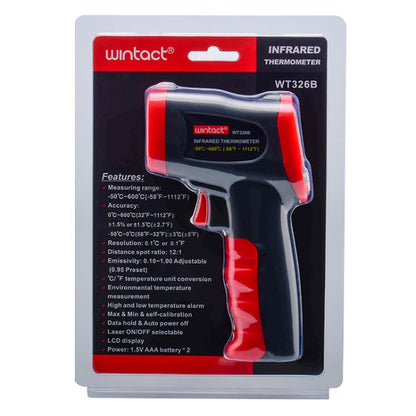 Wintact WT326B Portable Infrared Thermometer, Measuring Range: -50 to 600 Degrees Celsius, WT326B