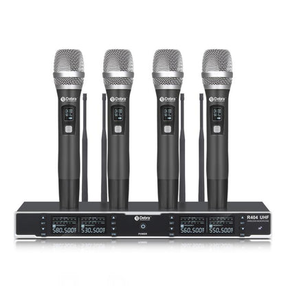 DEBRA R404 UHF Wireless Microphone 4-in-1 Professional Stage Performance Conference Handheld Mic, R404
