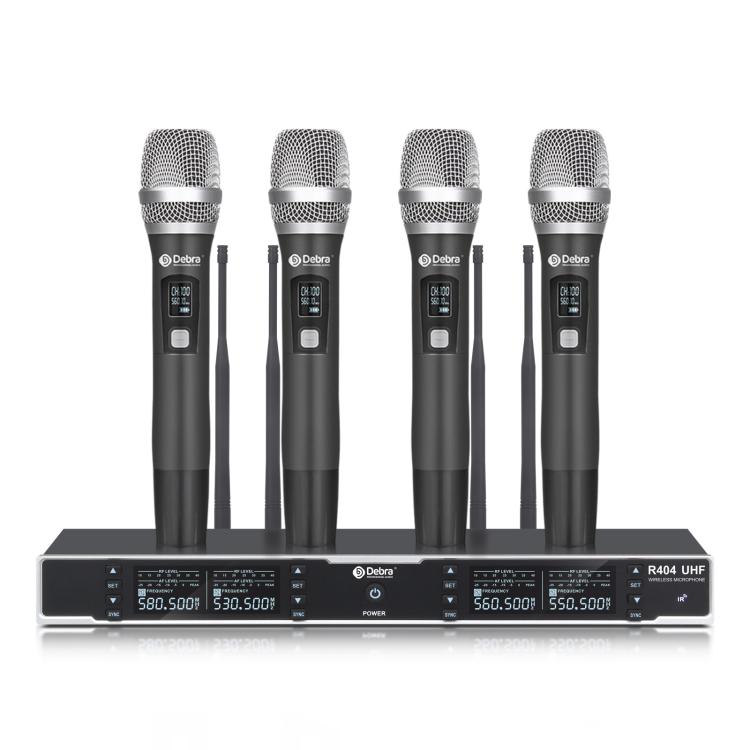 DEBRA R404 UHF Wireless Microphone 4-in-1 Professional Stage Performance Conference Handheld Mic, R404