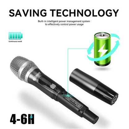 DEBRA R404 UHF Wireless Microphone 4-in-1 Professional Stage Performance Conference Handheld Mic, R404