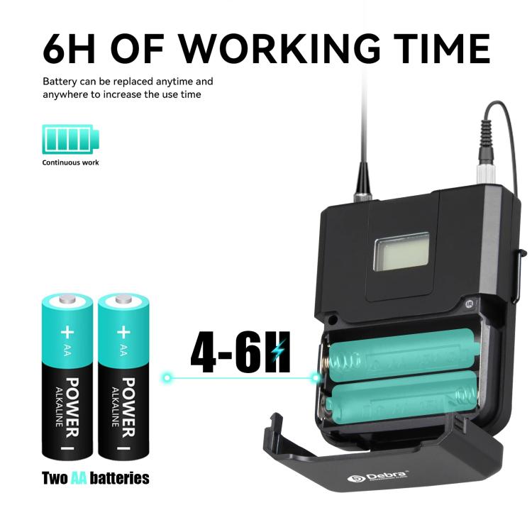 DEBRA R404 UHF Wireless Microphone 4-in-1 Professional Stage Performance Conference Handheld Mic, R404