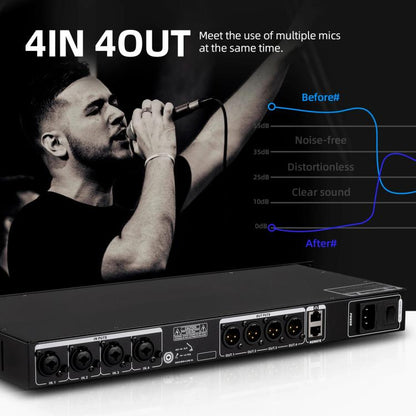 DEBRA FBX4040 DSP Feedback Suppressor Microphone Anti-howling Audio Processor, US Plug, EU Plug, AU Plug, UK Plug