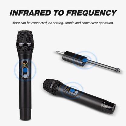 DEBRA A-25 UHF Wireless Rechargeable Microphone System for Stage KTV, One Mic, Two Mic