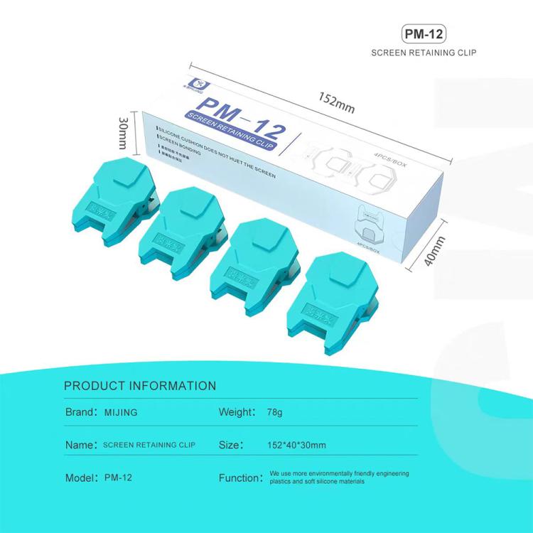 Mijing PM-12 Universal Screen Retaining Clip Set, Mijing PM-12