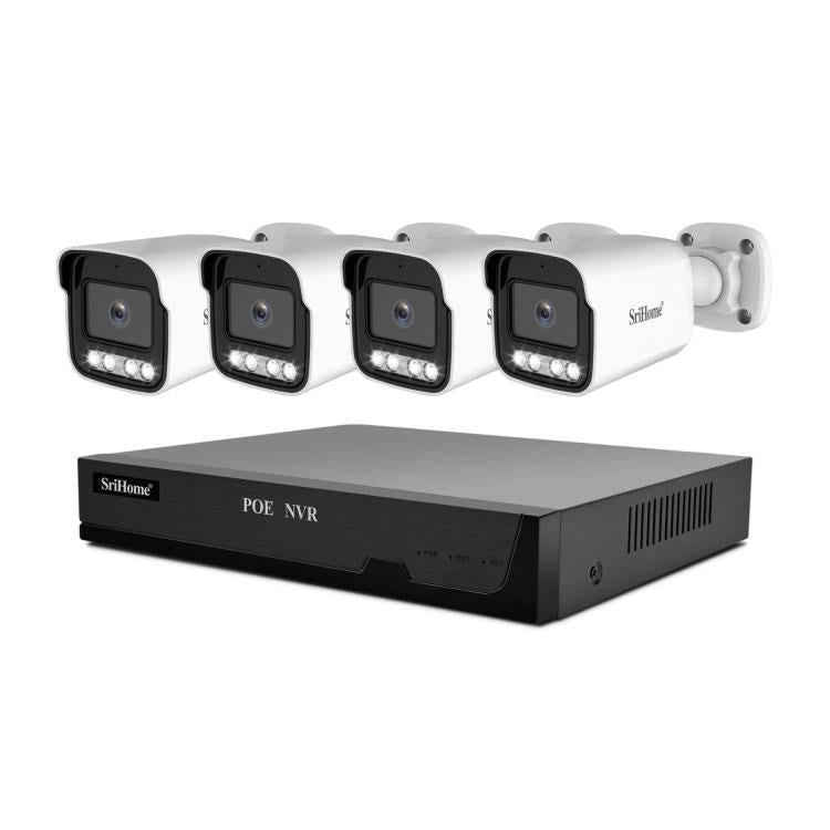 SriHome NVS005-POE065 3MP HD 4-CH POE Camera Network Video Recorder Kit, 3MP 4-CH