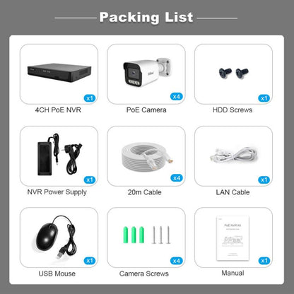 SriHome NVS005-POE065 5MP HD 4-CH POE Camera Network Video Recorder Kit, 5MP 4-CH