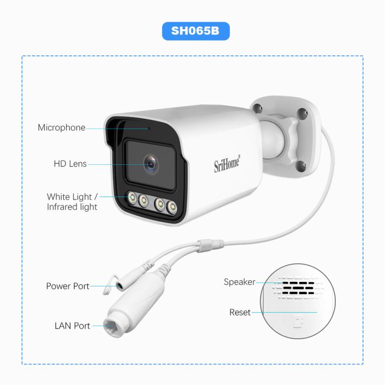 SriHome NVS005-POE065 3MP HD 8-CH POE Camera Network Video Recorder Kit, 3MP 8-CH
