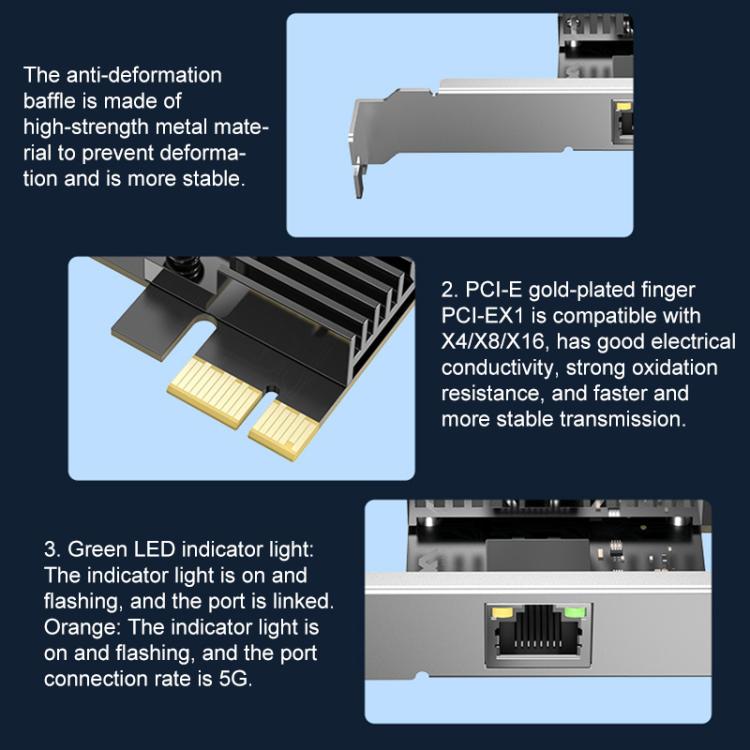 COMFAST CF-P50 Driver-free Gigabit Network Card Built-in PCI-E Ethernet LAN Adapter For Desktop Computers, CF-P50