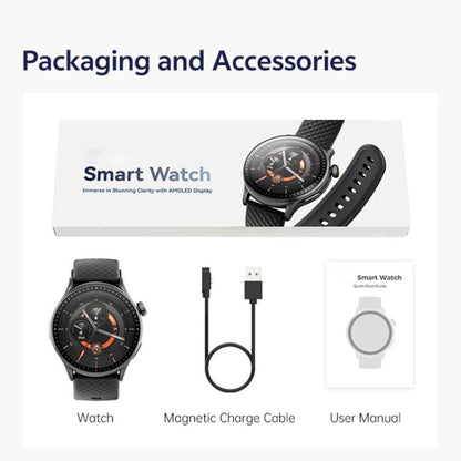 GR3 1.43 inch AMOLED Screen Fitness Tracker Smart Watch Support Heart Rate Monitoring