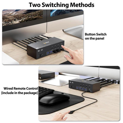 KCEVE KC-KVM403DH 4 IN 1 OUT DP/HD USB 3.0 4K 144Hz KVM Switch, EU Plug, US Plug, UK Plug, AU Plug