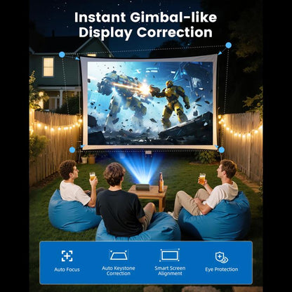 Q8 1080P 180ANSI LCD Display Smart Projector, 1GB+8GB Electric Focus, 1GB+8GB Auto Focus