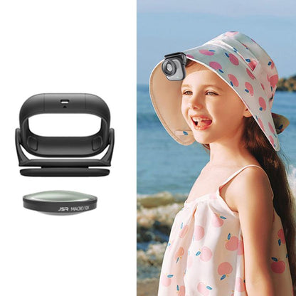 For Insta360 GO Ultra JSR LH Series 10X Macro Lens, Single Filter, With Hat Clip, With Frame + Hat Clip, With Frame + Selfie Stick