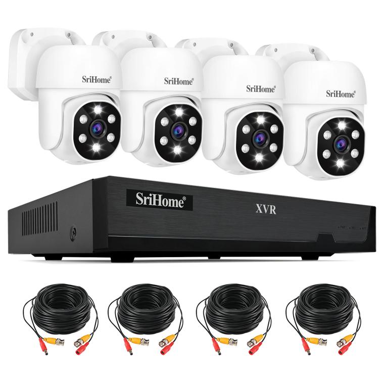 SriHome NVS008-AHD030 5MP HD 4-CH XVR NVR Camera Network Video Recorder Kit, NVS008-AHD030 5MP