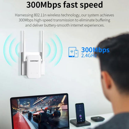 COMFAST CF-WR301S V3 300Mbps Wireless Repeater Router WiFi Signal Amplifier, EU Plug, US Plug, UK Plug, AU Plug