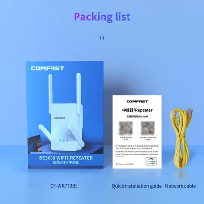 COMFAST CF-WR773BE 3570Mbps WiFi7 Signal Extender Dual Band Gigabit Wireless Repeater, EU Plug, US Plug, UK Plug, AU Plug