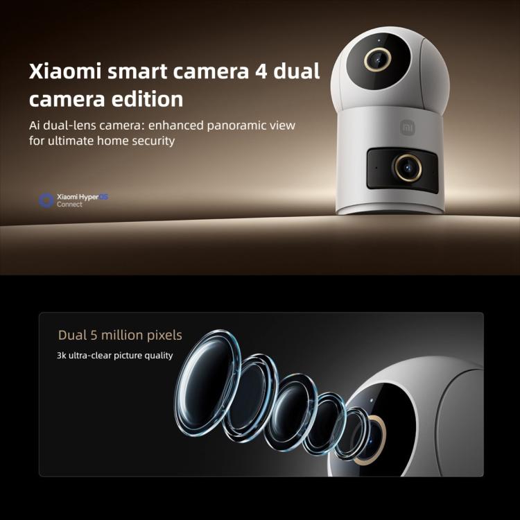 Original Xiaomi Mijia Smart Camera 4 Dual Lens PTZ 360 Degree AI Detection 5MP WiFi 6 Home Security Mi Home APP Camera, Xiaomi Mijia Smart Camera 4 Dual Lens