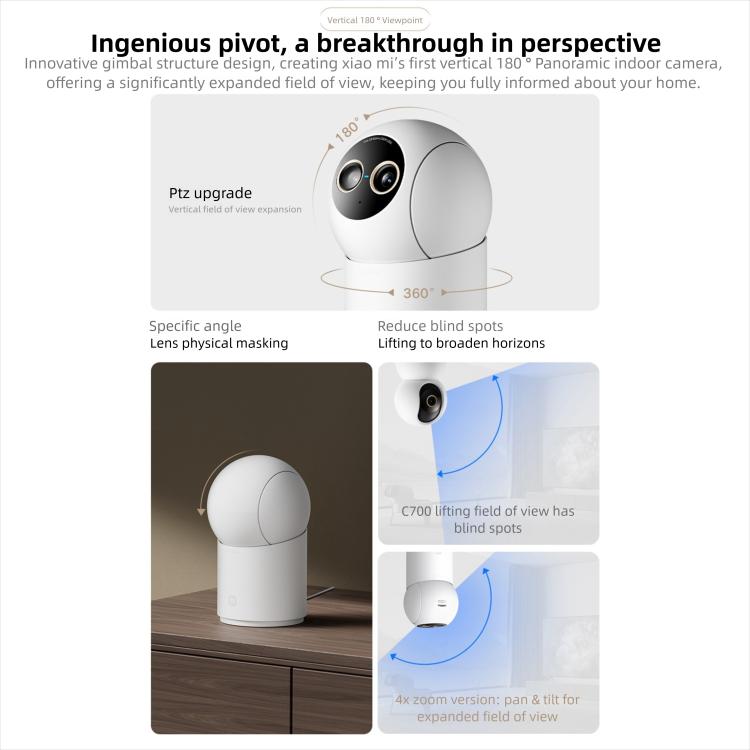 Original Xiaomi Mijia Smart Camera 4 9X Zoom Edition Baby Pet AI Facial Recognition Gesture Call Two-way Voice Camera For Mi Home APP, Xiaomi Mijia Smart Camera 4