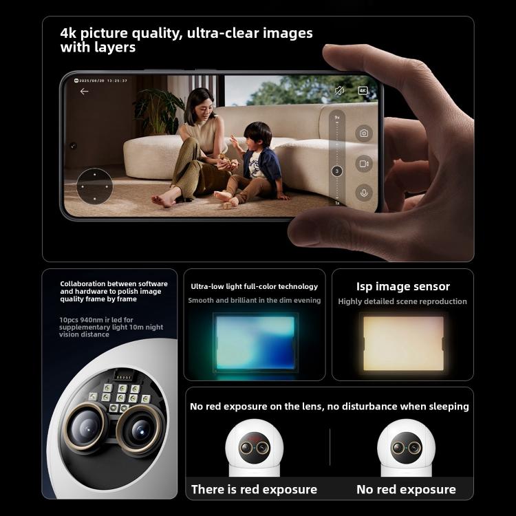 Original Xiaomi Mijia Smart Camera 4 9X Zoom Edition Baby Pet AI Facial Recognition Gesture Call Two-way Voice Camera For Mi Home APP, Xiaomi Mijia Smart Camera 4