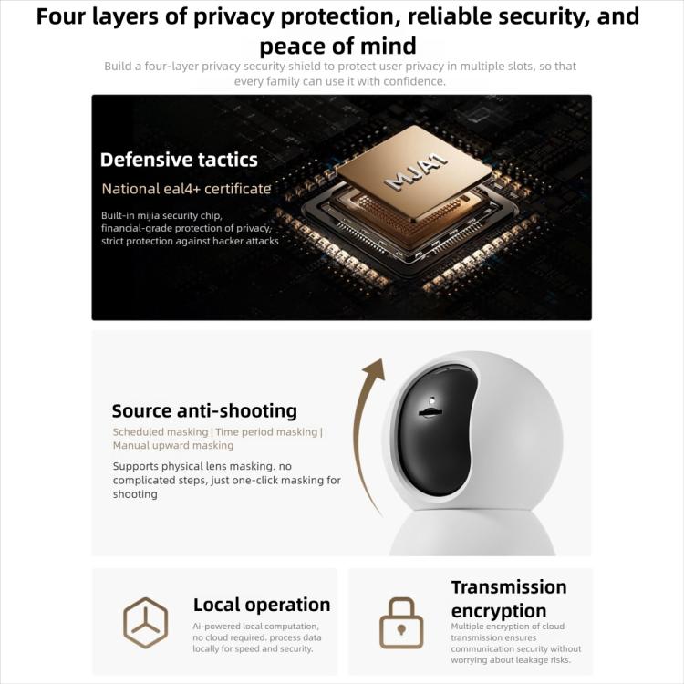 Original Xiaomi Smart Camera 4 4K Dual-band Wi-Fi 6 8MP HDR AI Tracking Night Vision Two-Way Audio Home Security Baby Monitor Pet Camera, Xiaomi Smart Camera 4 4K